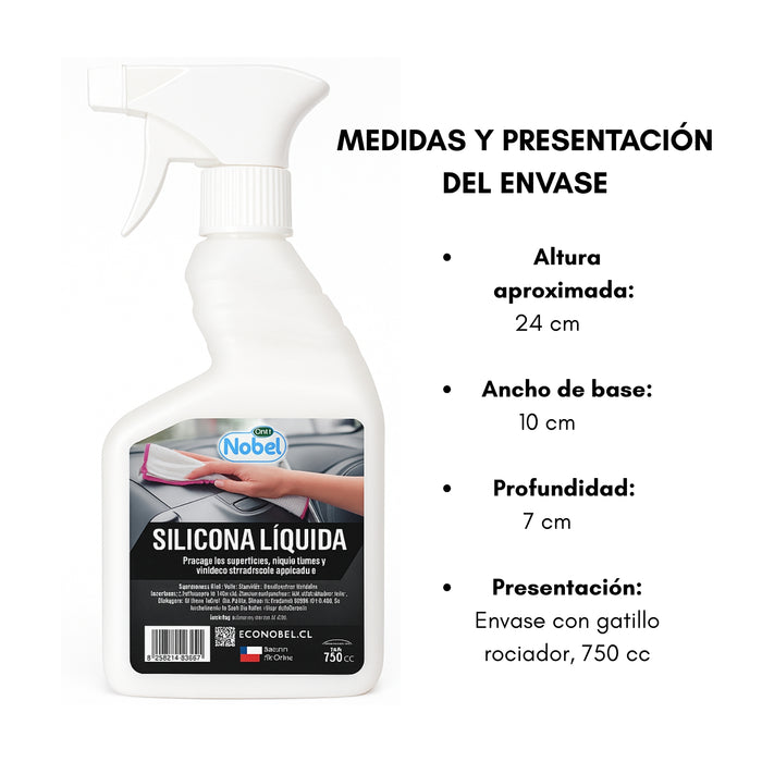 Silicona Liquida Emulsionada Acción Protectora Y Abrillantadora 750cc Para Auto