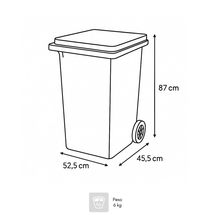 Basurero Contenedor De Basura 120l Verde Con Tapa Y Ruedas