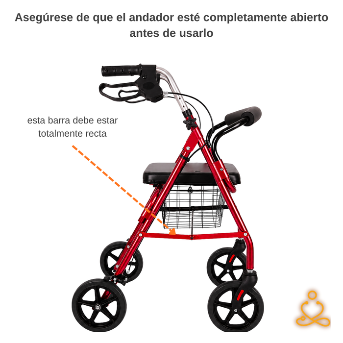 Burrito Andador Ortopédico Plegable 4 Ruedas Con Asiento