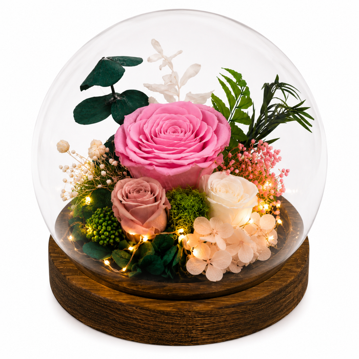 Rosas Eternas Flores Artificiales Decoracion Hogar Luz Led