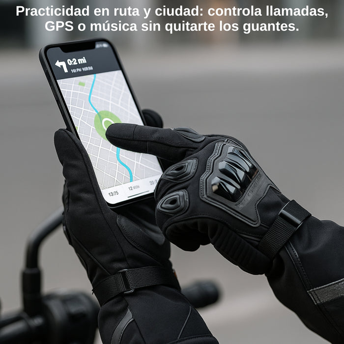Guantes Moto Motociclista Protección Invierno Pantalla Táctil Antideslizantes