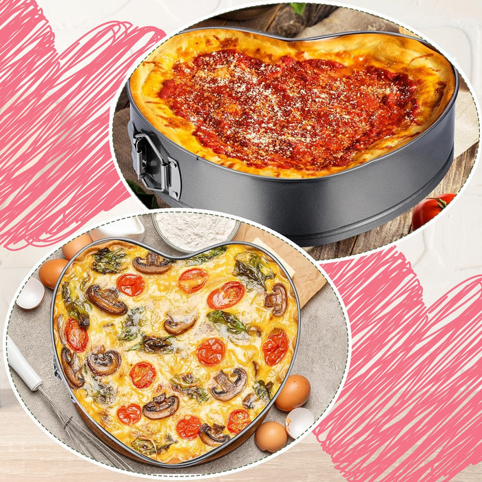 6 Moldes Corazón Queques Bizcochos Tortas Antiadherente Desmontable