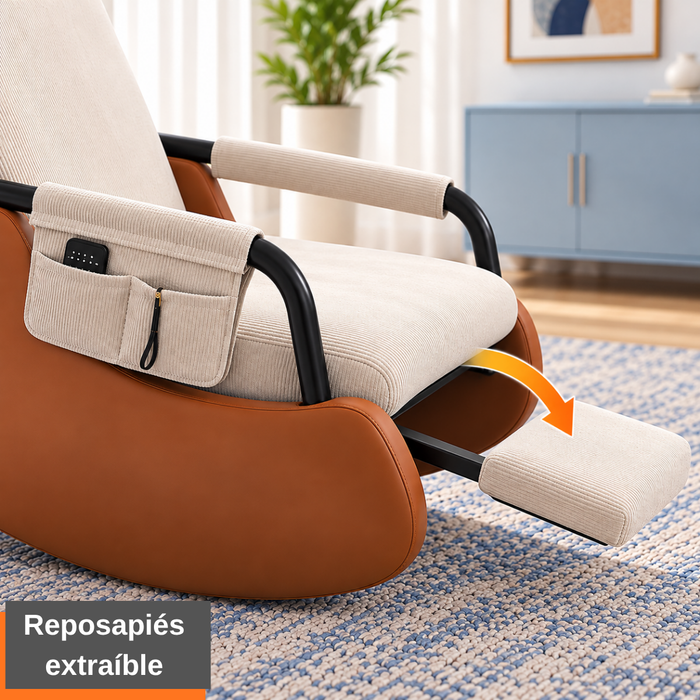Sillón Mecedora Reclinable 3 Niveles Reposapiés Living