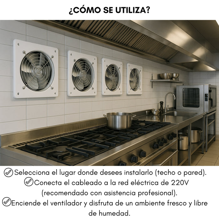 Extractor De Aire Industrial 6 Pulgadas 15cm 40w 50 Hz Velocidad Del Ventilador 2800 Rpm Pared Ventana Montable, Adecuado Para La Cocina, Baños, Cuartos De Baño, Habitaciones, Sala De Estar