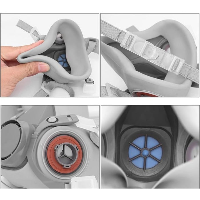 Mascara Respirador Reutilizable Antipolvo Quimicos 4 Filtros