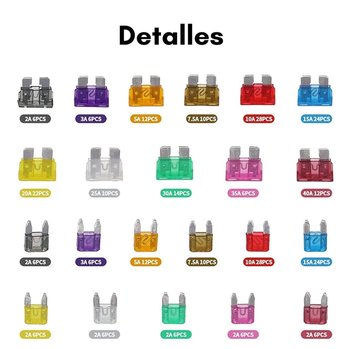 Kit Caja 300 Fusibles Para Auto Carro Coche + Extractor