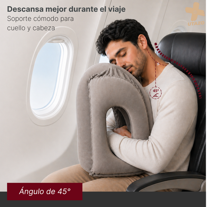 Almohada Cojín Inflable Viajes Avión Portátil Soporte Cuello