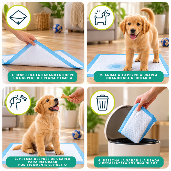 20 Pañales Sabanillas Entrenamiento Absorbentes Mascota Perros 60x90cm