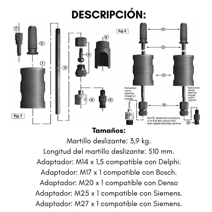 Kit Extractor Inyectores Diesel Petróleo Camion 14pcs