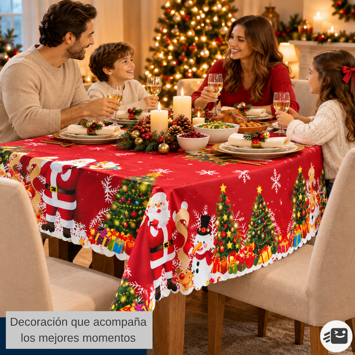 Mantel Navideño Mesa Decoración Navidad 145x200cm Fiestas
