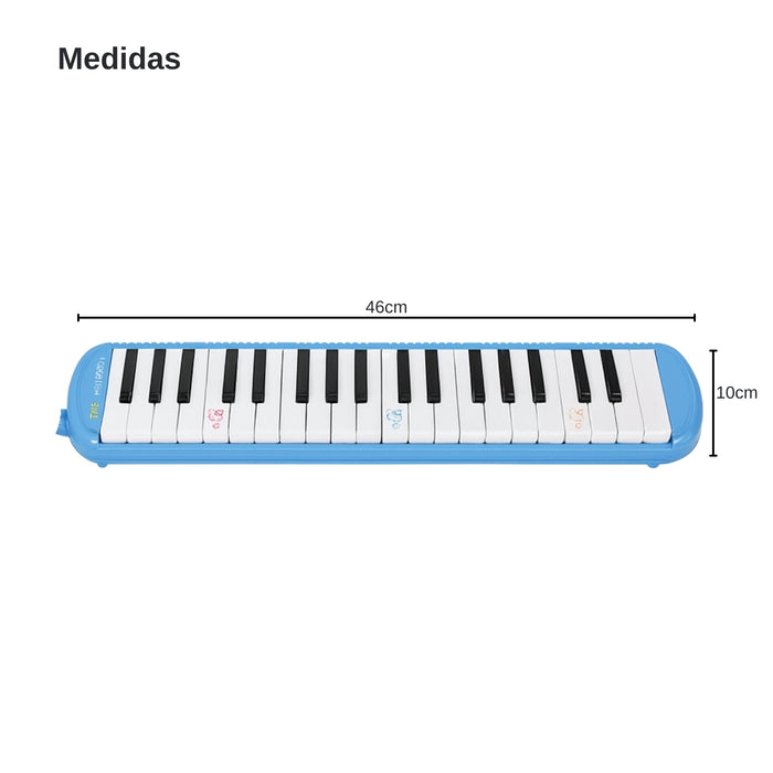 Melódica 37 Notas Escolar Teclas Y Estuche Rosa Instrumento