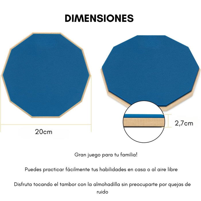 Pad De Práctica Con 2 Baquetas De Madera