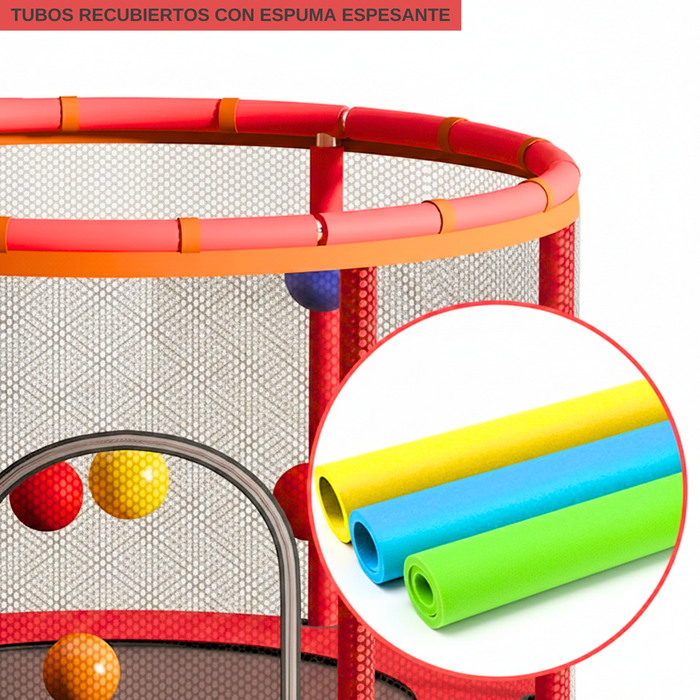 Trampolín Infantil Cama Elástica Para Niños Brincolín 140cm Rojo