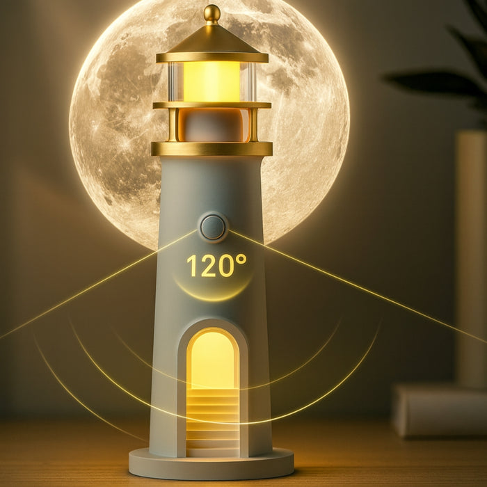 Lámpara Proyecto Faro Luz Led Luna Espantacuco Niño Niña Color Blanco Usb Telotenemos