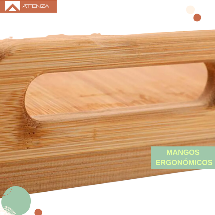 Pack 2 Mesa De Cama Plegable Madera Bambu Bandeja Desayuno