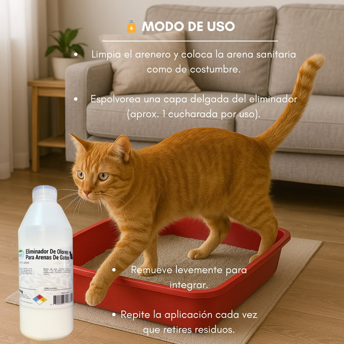 Eliminador Desodorante Olores Arena Sanitaria De Gatos 1kg