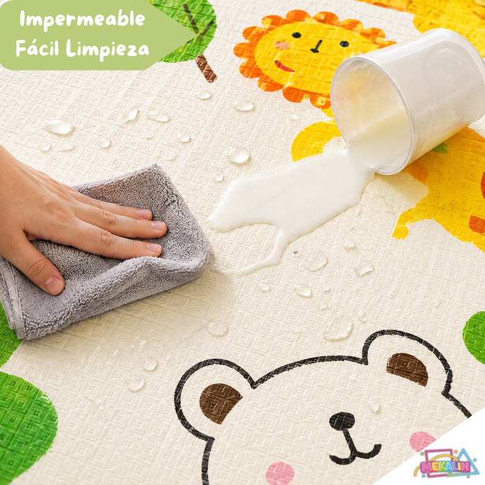Alfombra Antigolpes Plegable Para Bebés 200x180 Reversible