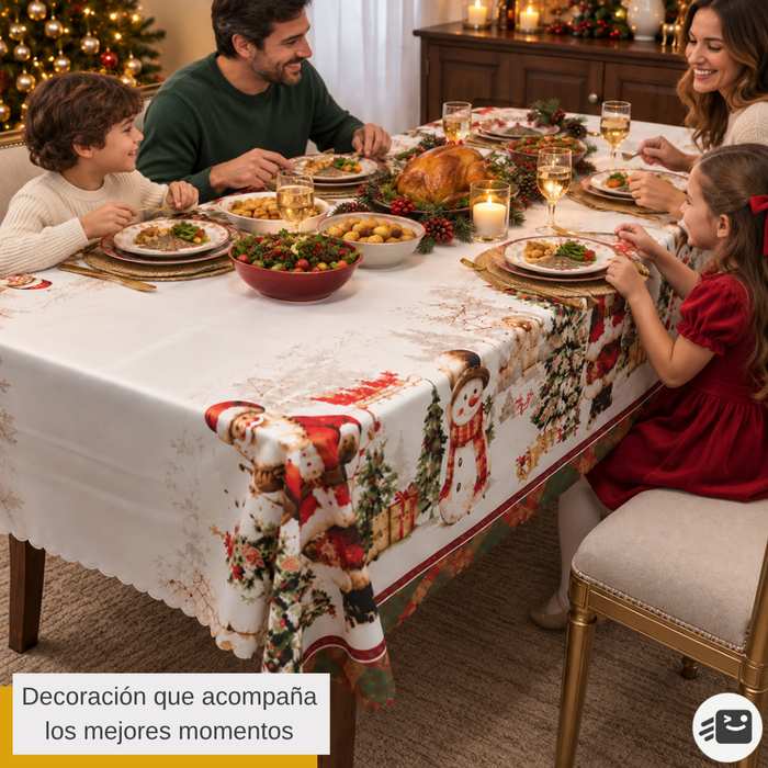 Mantel Navideño Mesa Decoración Navidad 145x200cm Fiestas