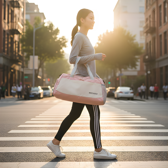 Bolso Deportivo Gym Viaje De Mano Avión Multifuncional 23l - Rosa Pálido