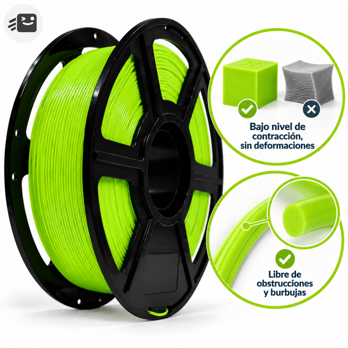 Filamento Pla Para Impresión 3d 1.75mm 1 Kg Color Verde Limón