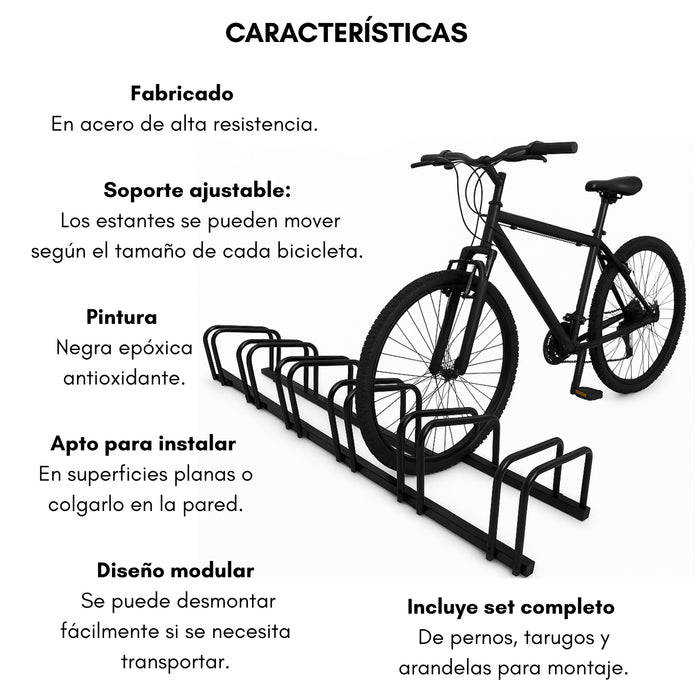 Soporte De Estacionamiento Bicicleta Estantes Ajustables De Puestos 6