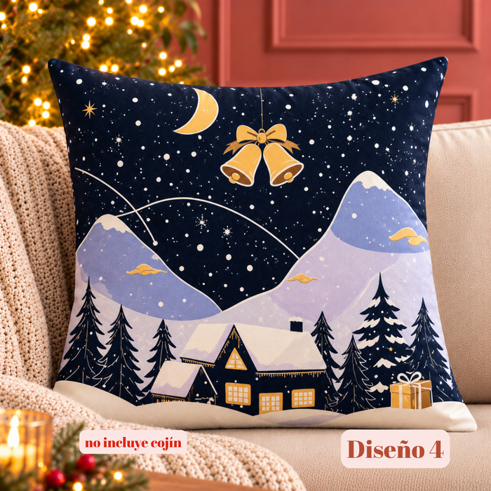 Pack 4 Fundas Cojín Navideñas 45x45 Cm Decorativas Navidad INVIERNO