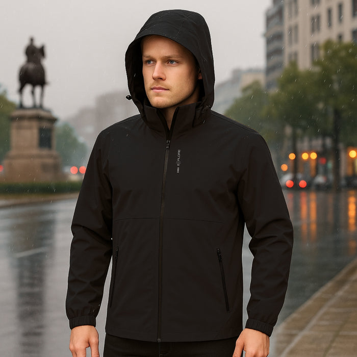 Chaqueta Corta Viento Termica Impermeable Outdoor Hombre Cierre Con Gorro