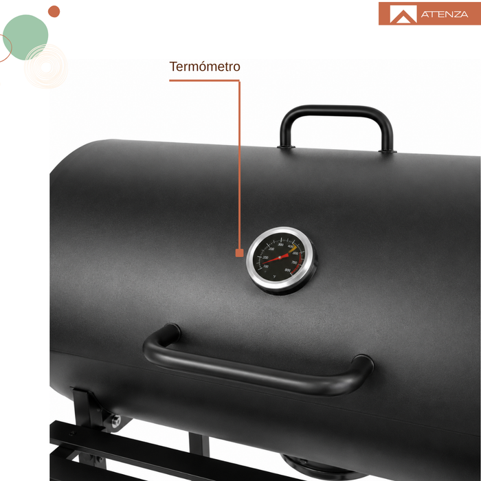 Parrilla Móvil Acero Inoxidable Con Ruedas Tipo Barril Negro