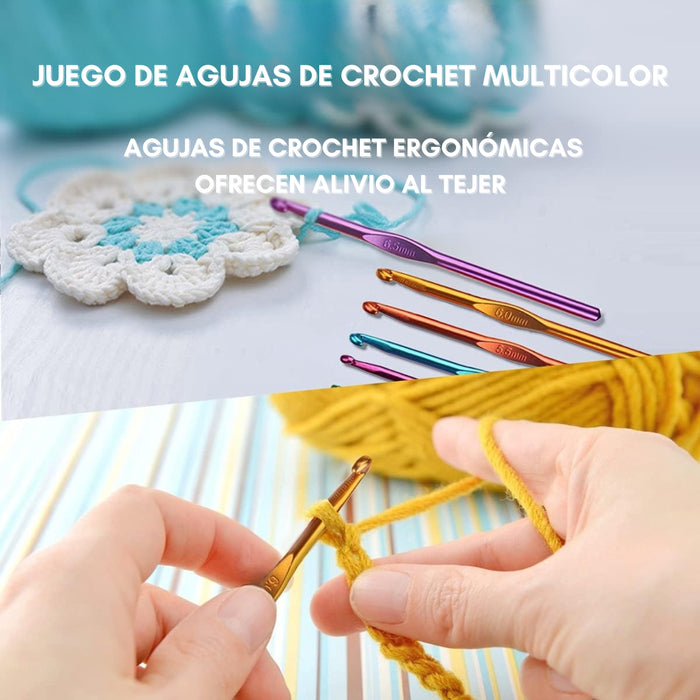 Set Crochet 100 Piezas Agujas Acero Accesorios Tejer Kit