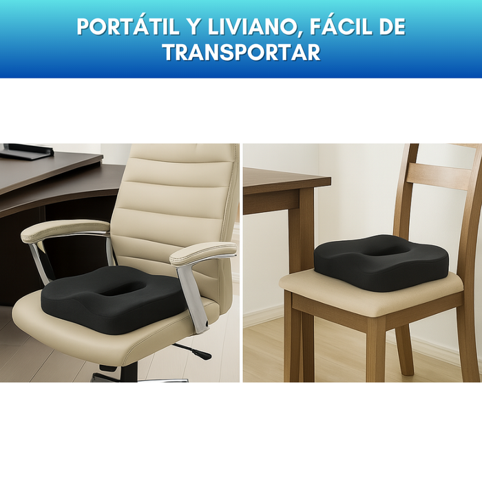 Cojín Ortopédico Ergonómico Alivio Dolor Coxis Lumbar