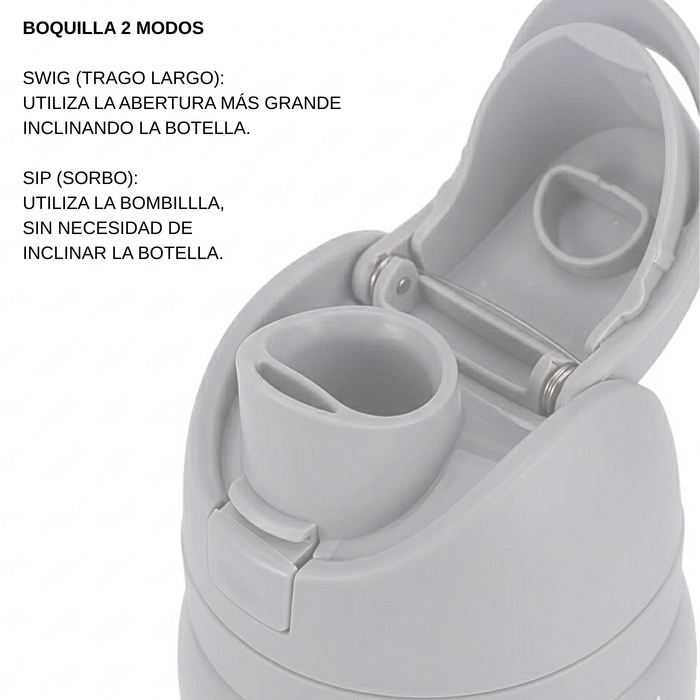 Botella De Agua 1000ml Termo Acero Inoxidable Térmico Beige