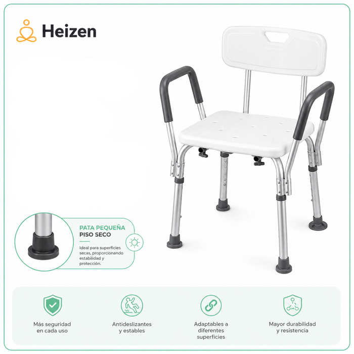 Silla Baño Ducha 3 En 1 Soporte Antideslizante Agarradera