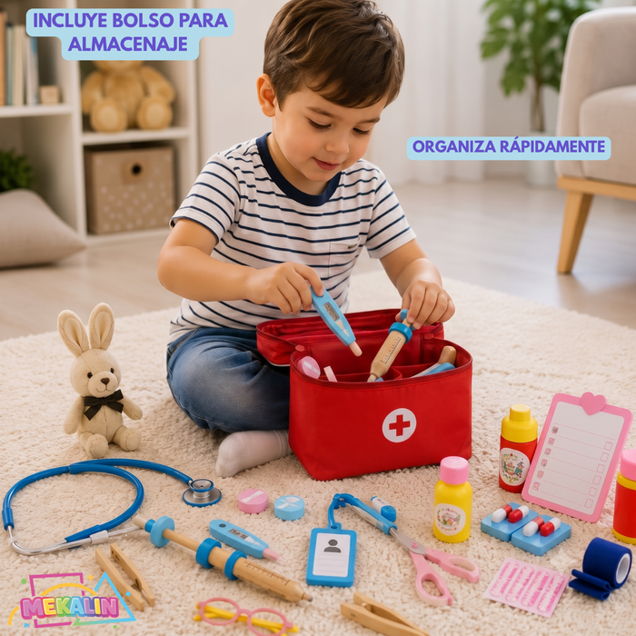 Set Juego De Roles Doctor Juego Madera Niños