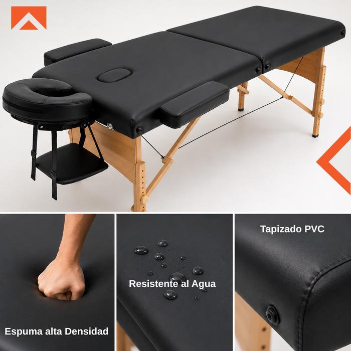 Camilla De Masaje Portátil Plegable Aluminio 2 Cuerpos con Bolso Protector de Traslado