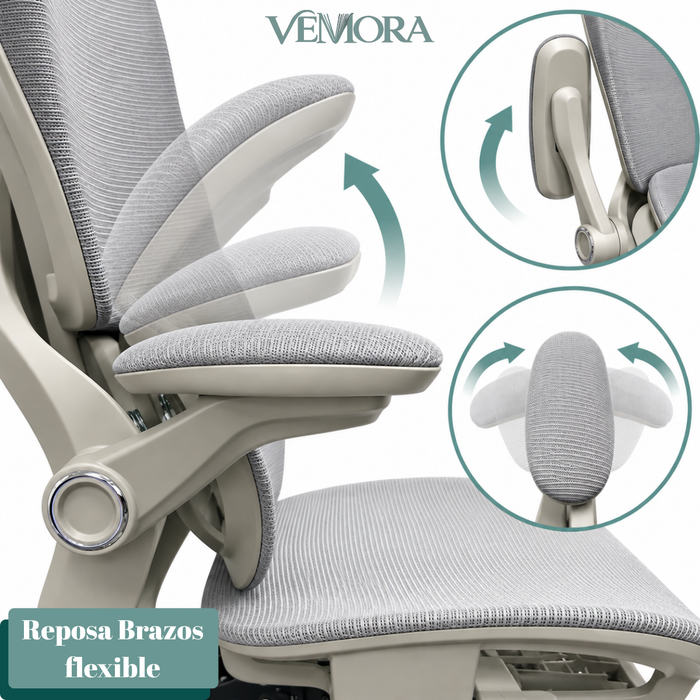 Silla Ergonómica Reclinable Con Soporte Lumbar Y Reposapiés