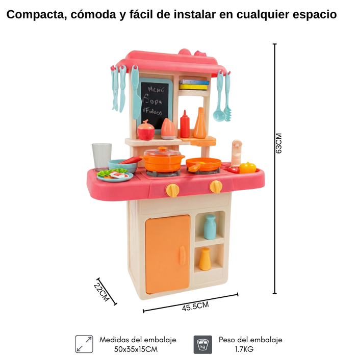 Cocina Juguete Grande Para Niños Regalo Set Juego 36pcs Rosa