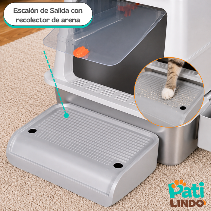 Arenero Acero Inoxidable Para Gatos Extragrande Con Pala