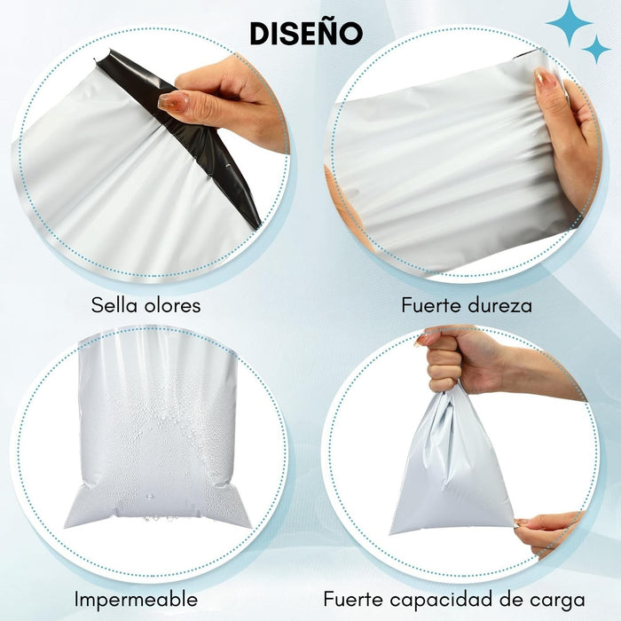 100 Bolsas De Plastico Courier Con Adhesivo Envio 20x35cm