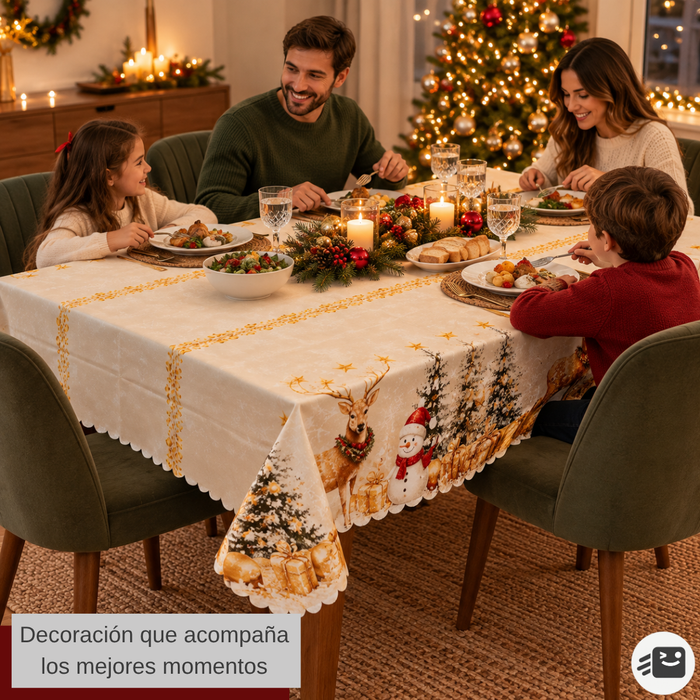 Mantel Navideño Mesa Decoración Navidad 145x200cm Fiestas