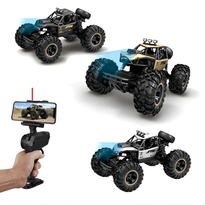 Auto Control Remoto 4x4 Rock Crawler Con Cámara Y Luces Led