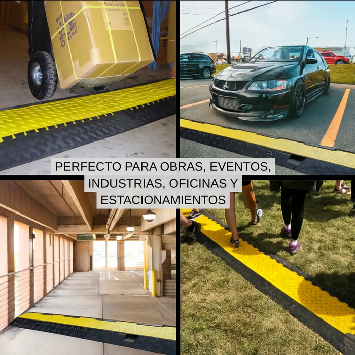 Pasa Cables Rampa Protector De Cable 2 Canales Pasacables Protector 2 Cables 32mm, 5 Tonelada Cada Unión Telotenemos