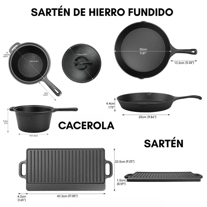 Juego De Ollas Y Sartenes Para Acampar De Hierro