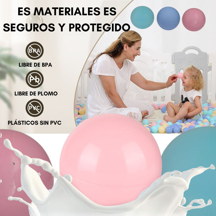 Pack 200 Pelotas Plasticas Para Piscina Colores Pasteles