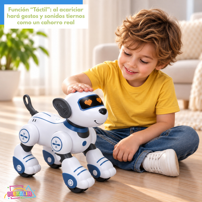 Perro Robot Interactivo a Control Remoto Batería Recargable Niños 3+ Juguete Infantil Mascota Perro Robot inteligente Con Seguimiento Función Táctil Programable Canta Y Baila