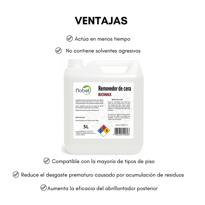 Limpiador Para Pisos Removedor Cera Bidon Limpieza 5 Litros