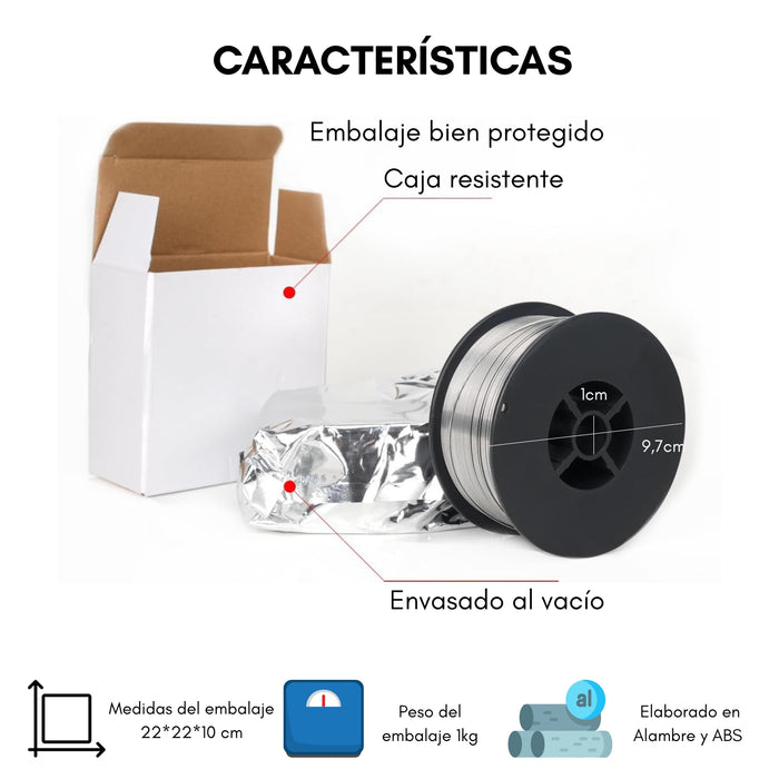 Pack 2 Uds Alambre Mig Sin Gas 1.0 Mm Rollo Soldadura