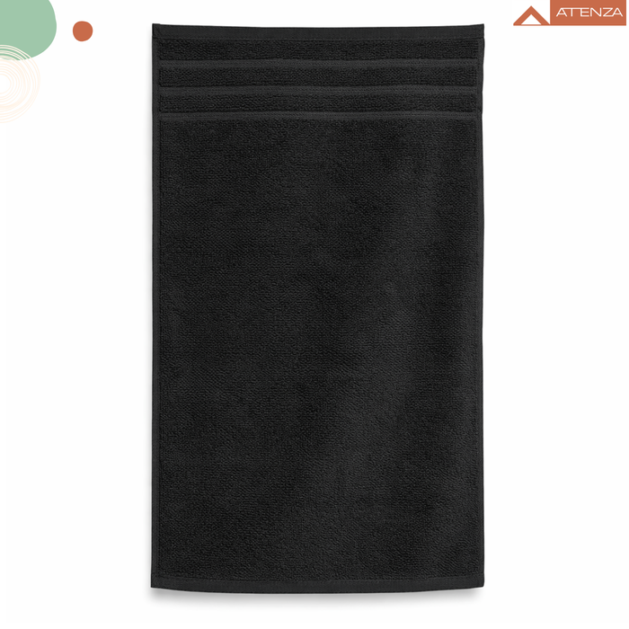 Pack 6 Toallas 100% Algodón Turco Premium Cara Mano Cuerpo Negro Lisa