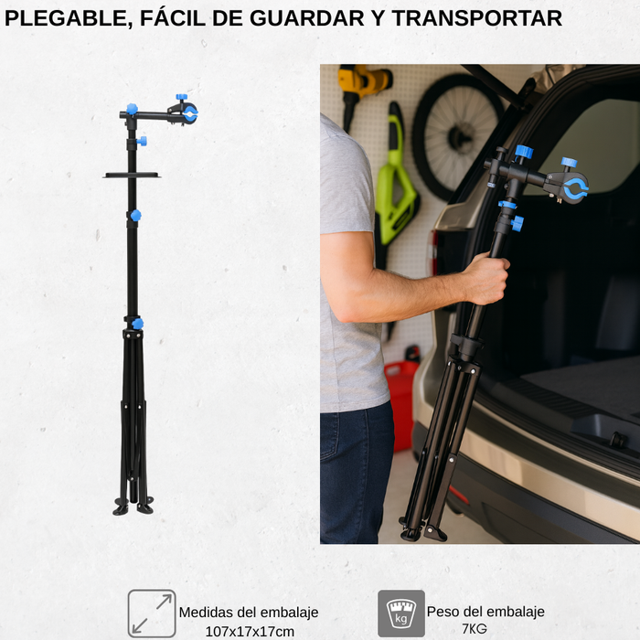 Atril Bicicletas Para Mantenimiento Ajustable Y Plegable