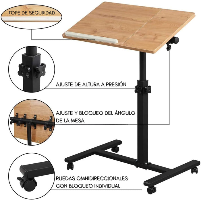 Muebles Mesas Plegables Escritorio Madera Oficina Con Rueda