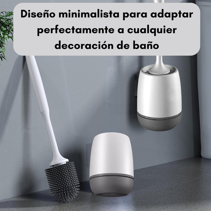 Escobilla De Limpieza De Baño De Silicona Con Soporte